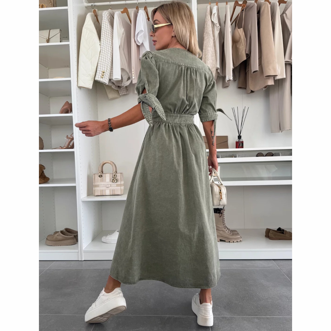 Fryderyka | Elegancka Sukienka z Guzikami