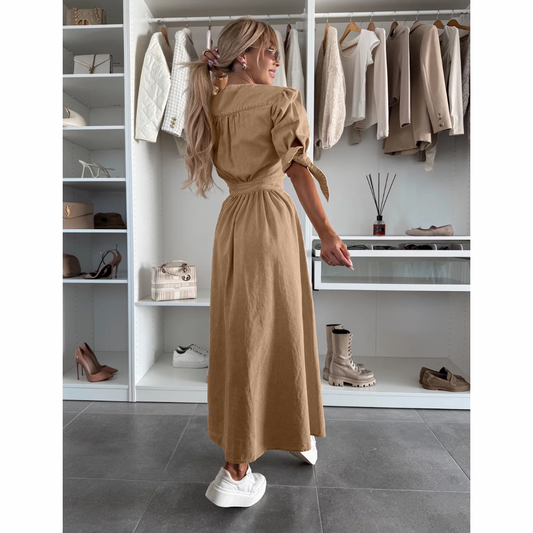 Fryderyka | Elegancka Sukienka z Guzikami