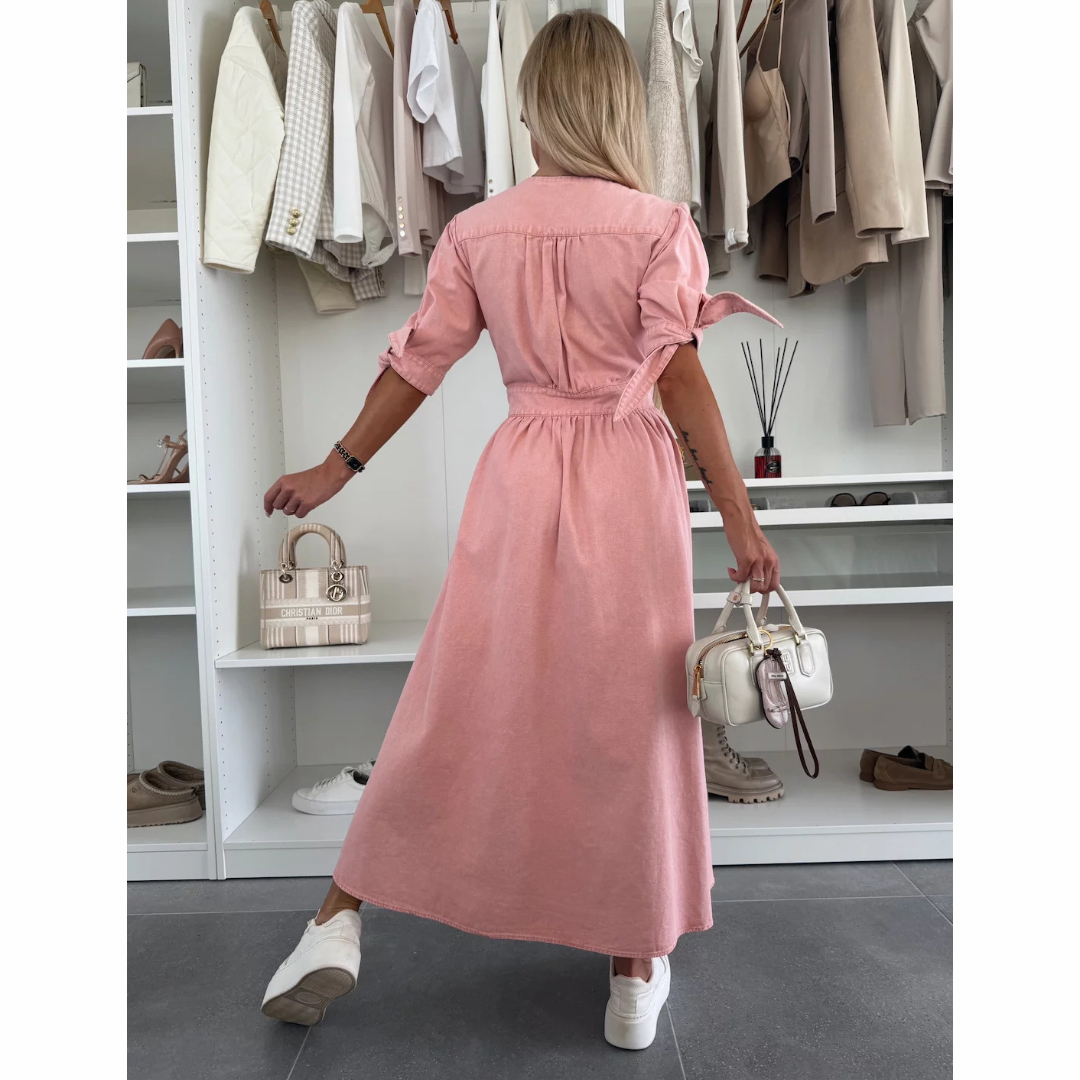 Fryderyka | Elegancka Sukienka z Guzikami