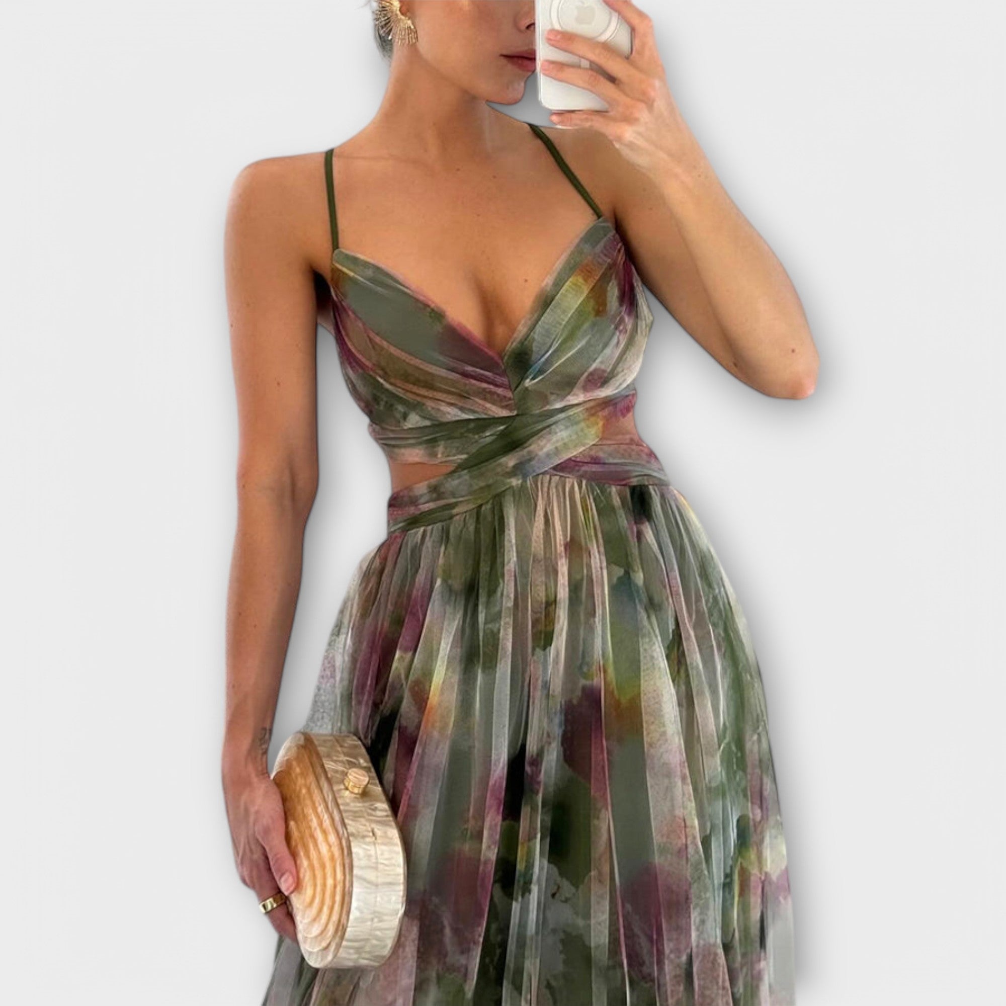 Klara |  Sukienka Maxikleid z siateczki