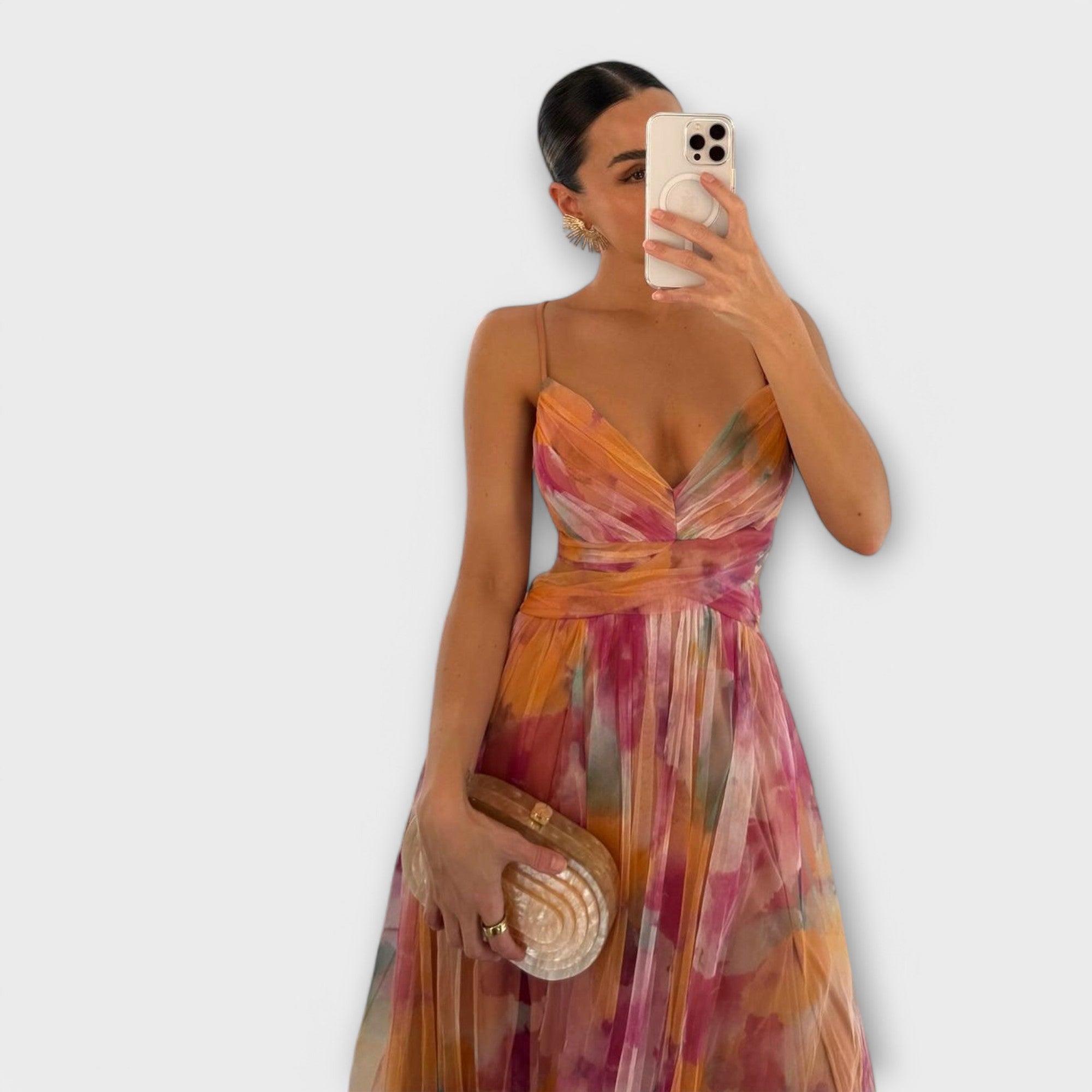 Klara |  Sukienka Maxikleid z siateczki