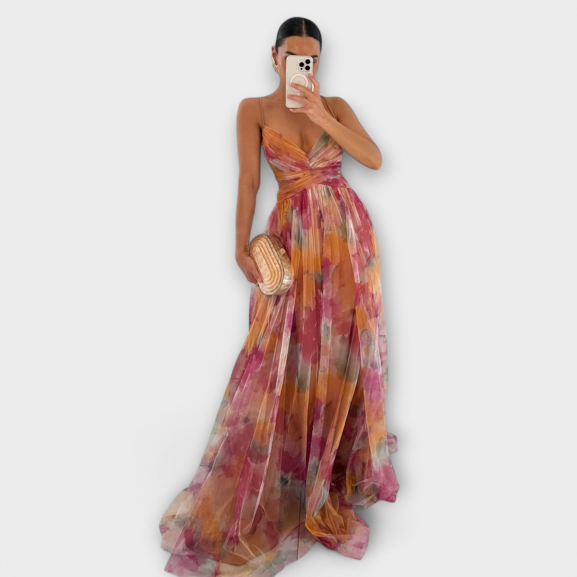 Klara |  Sukienka Maxikleid z siateczki