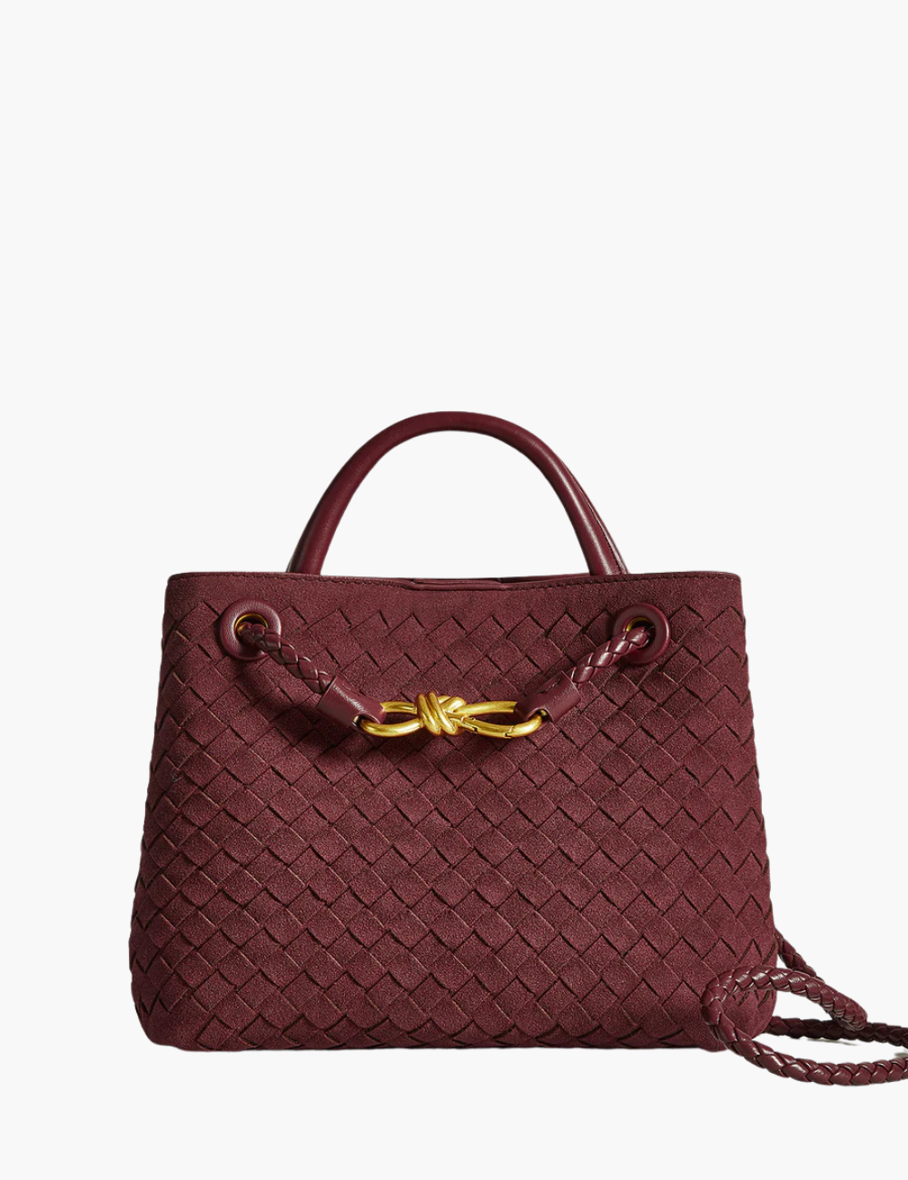Zamszowa pleciona torba typu tote