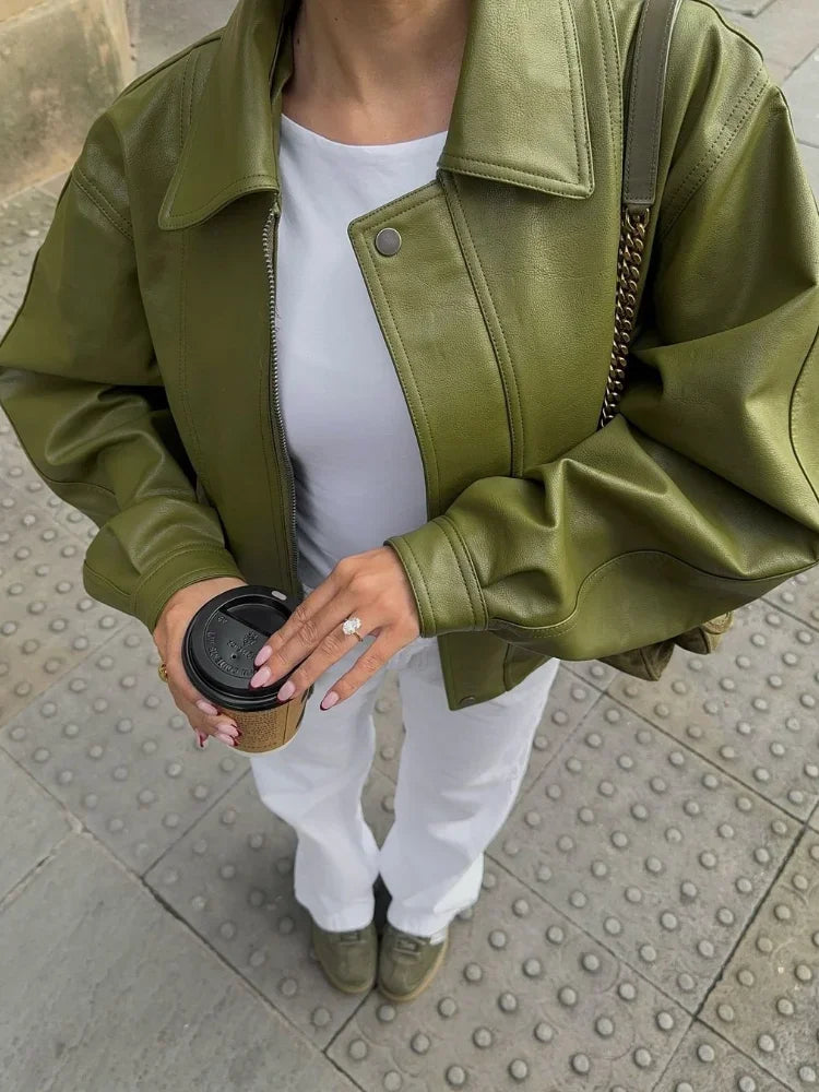 Simone - Oversized Skórzana Kurtka