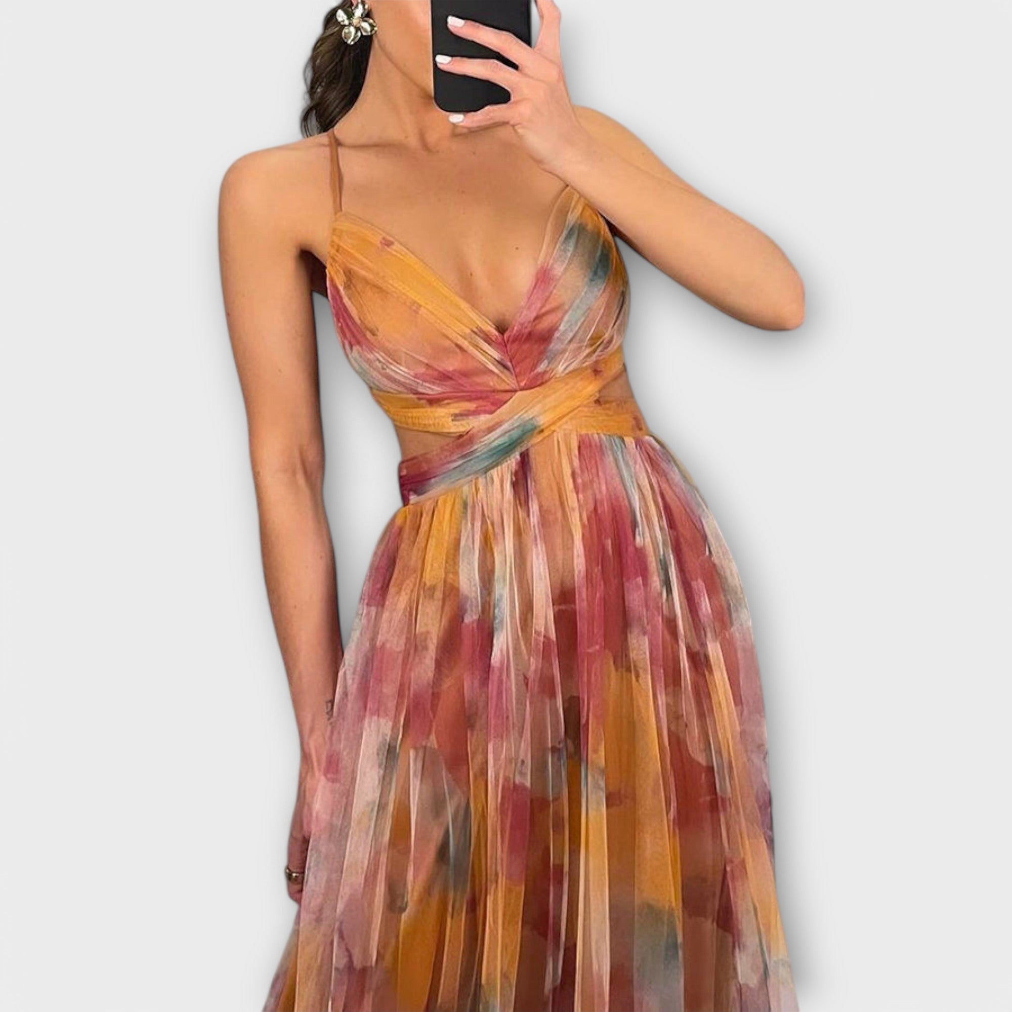 Klara |  Sukienka Maxikleid z siateczki