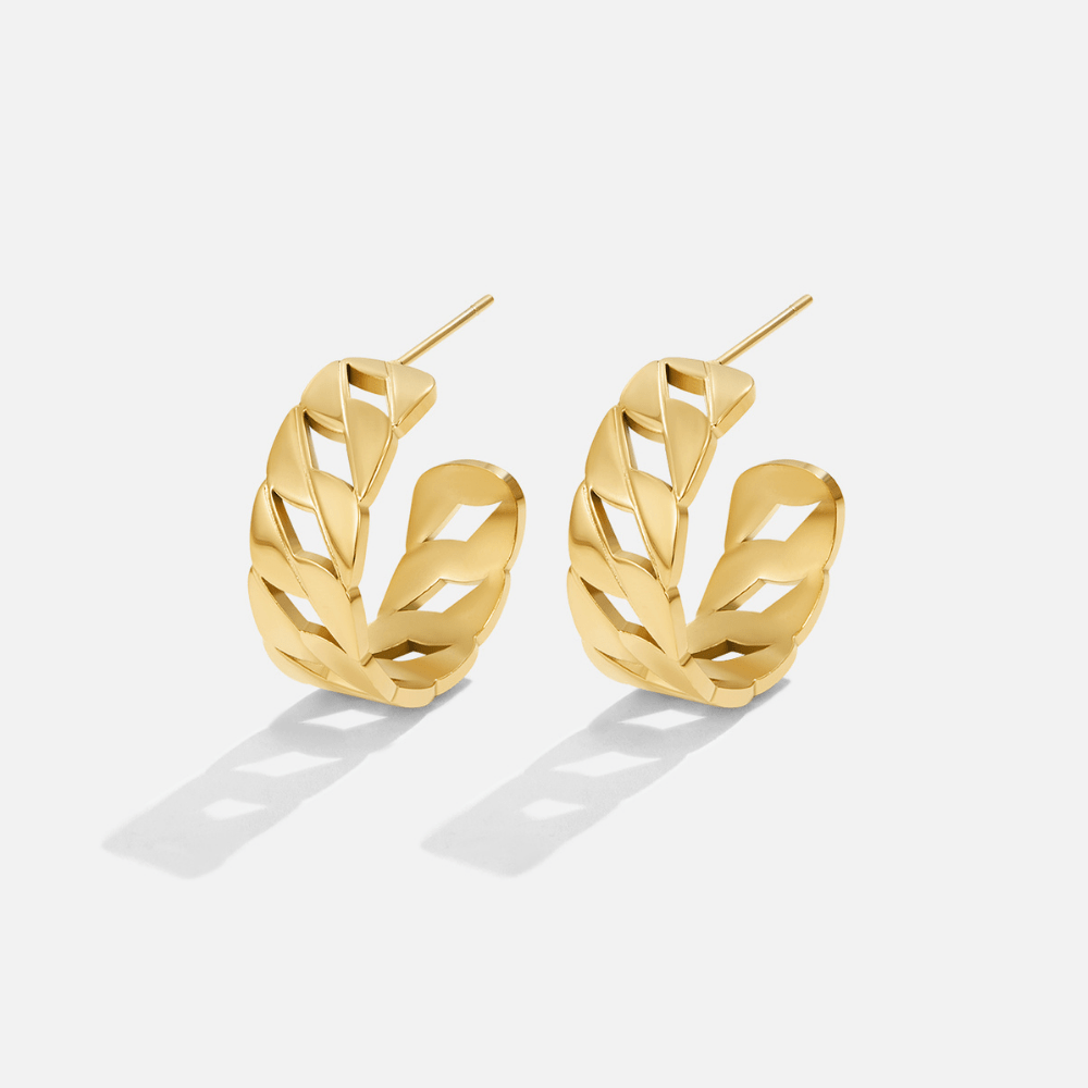 Marta | Gold Chain Hoop Earrings
